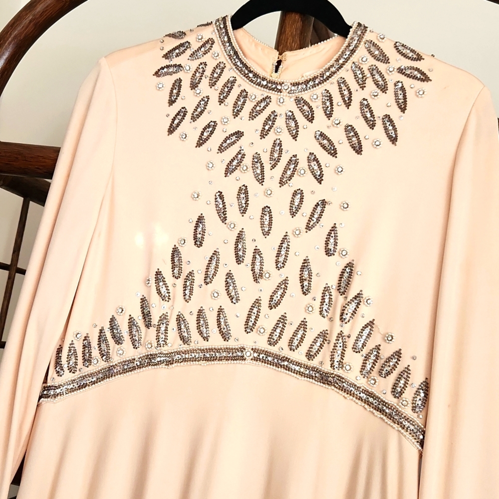 Victoria Royal Ltd Cream Dress with Silver Embellishments